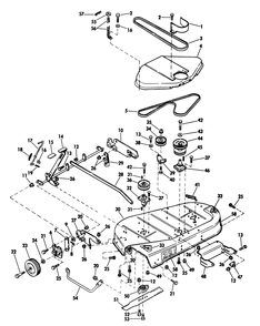 Rider Mower Pan Group Diagram and Parts List for 2680A (200000001-299999999)(1972) Lawn Boy Snow Blower